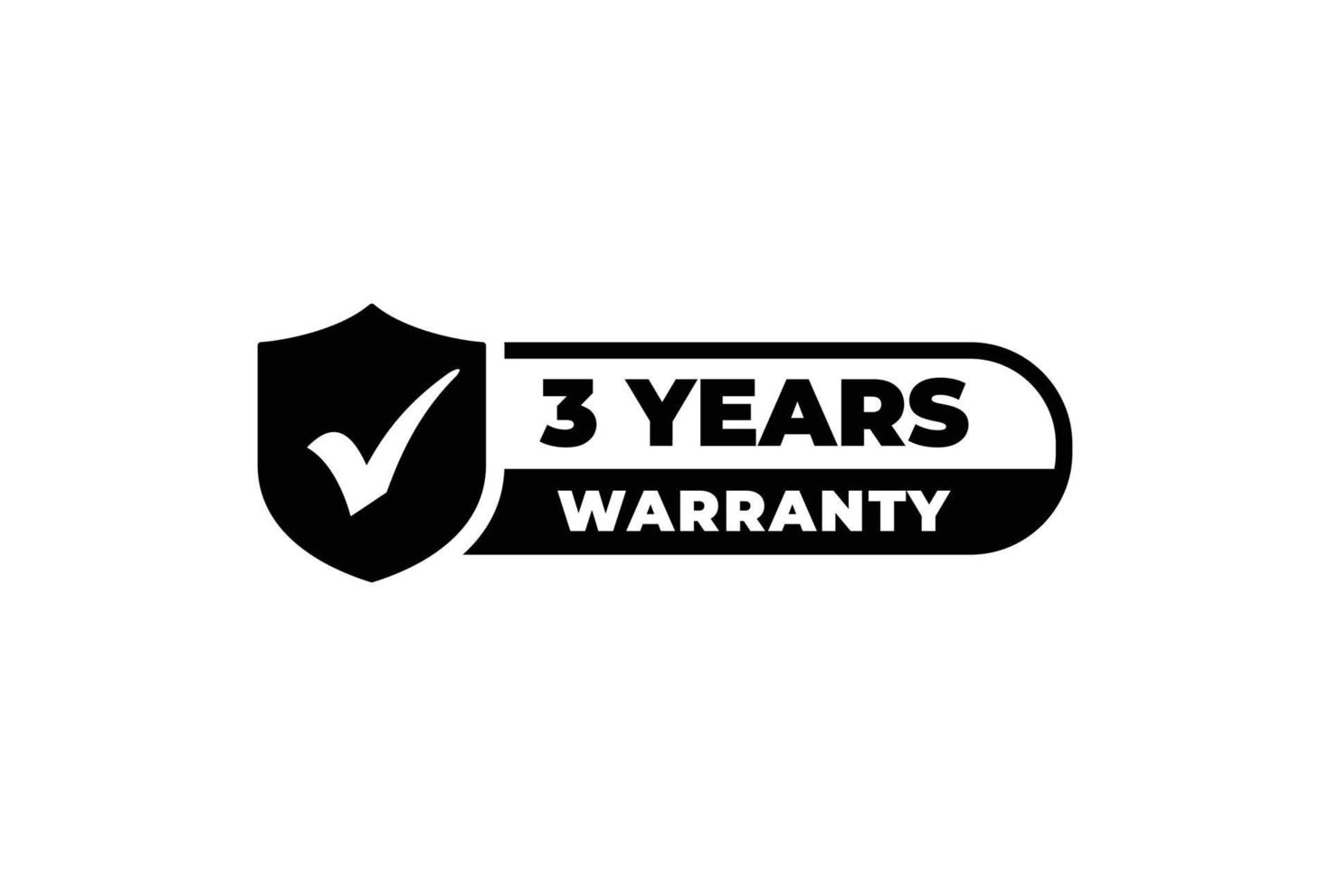 Three years warranty stamp label vector