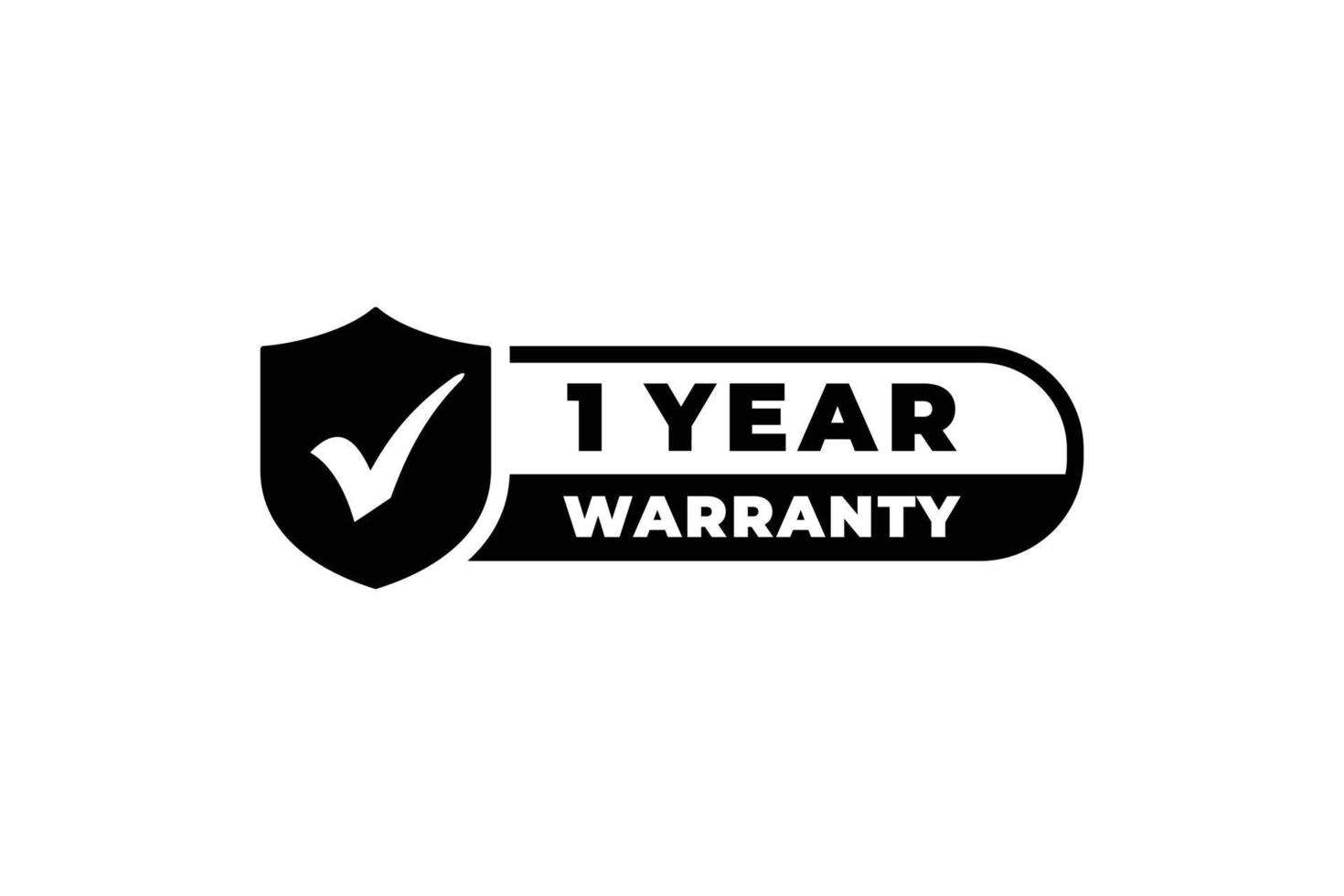 One year warranty stamp label vector