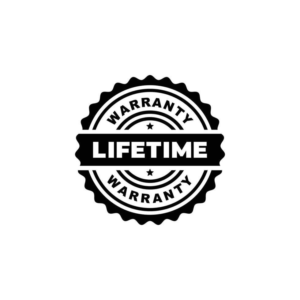 Life time warranty stamp label vector