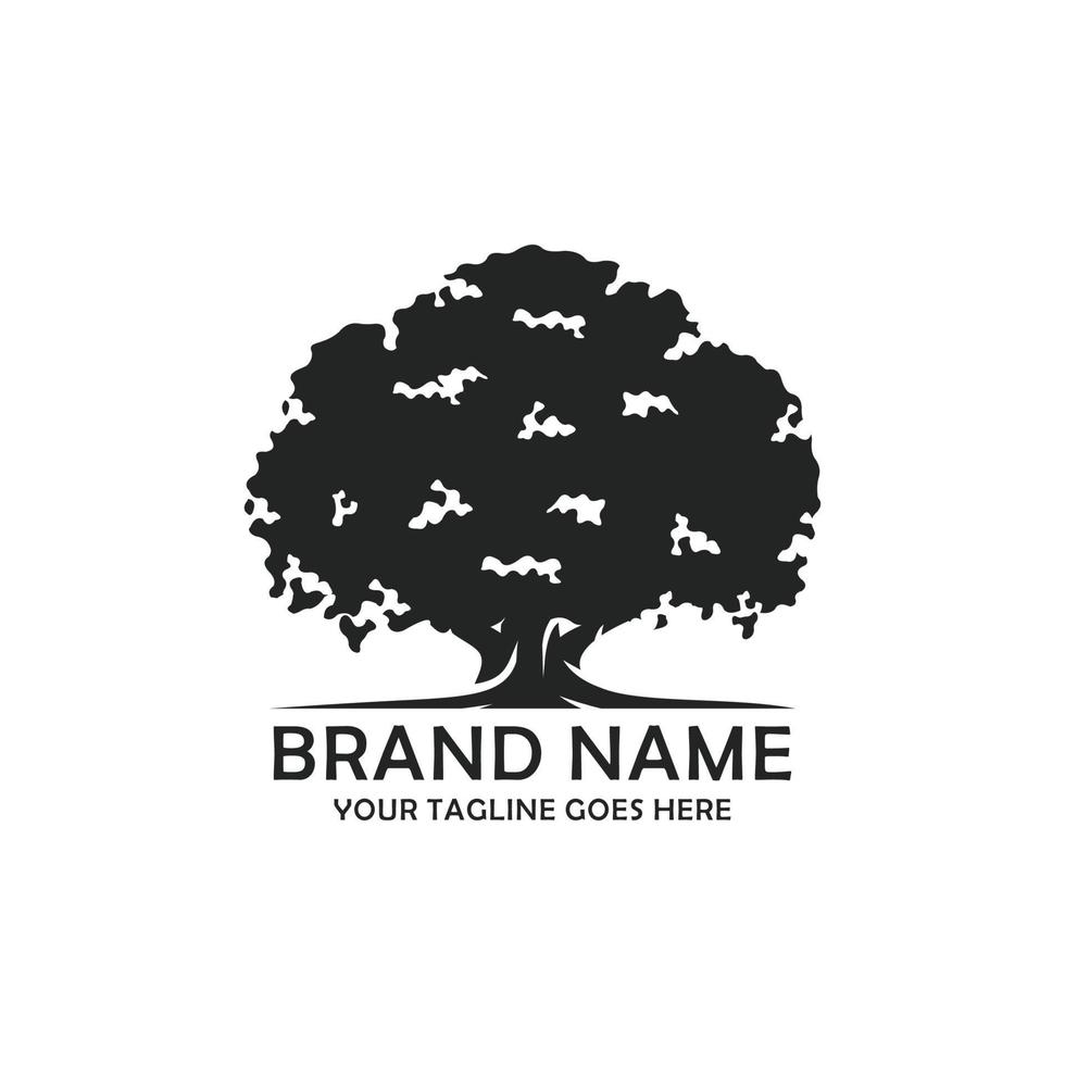 Oak tree logo design vector