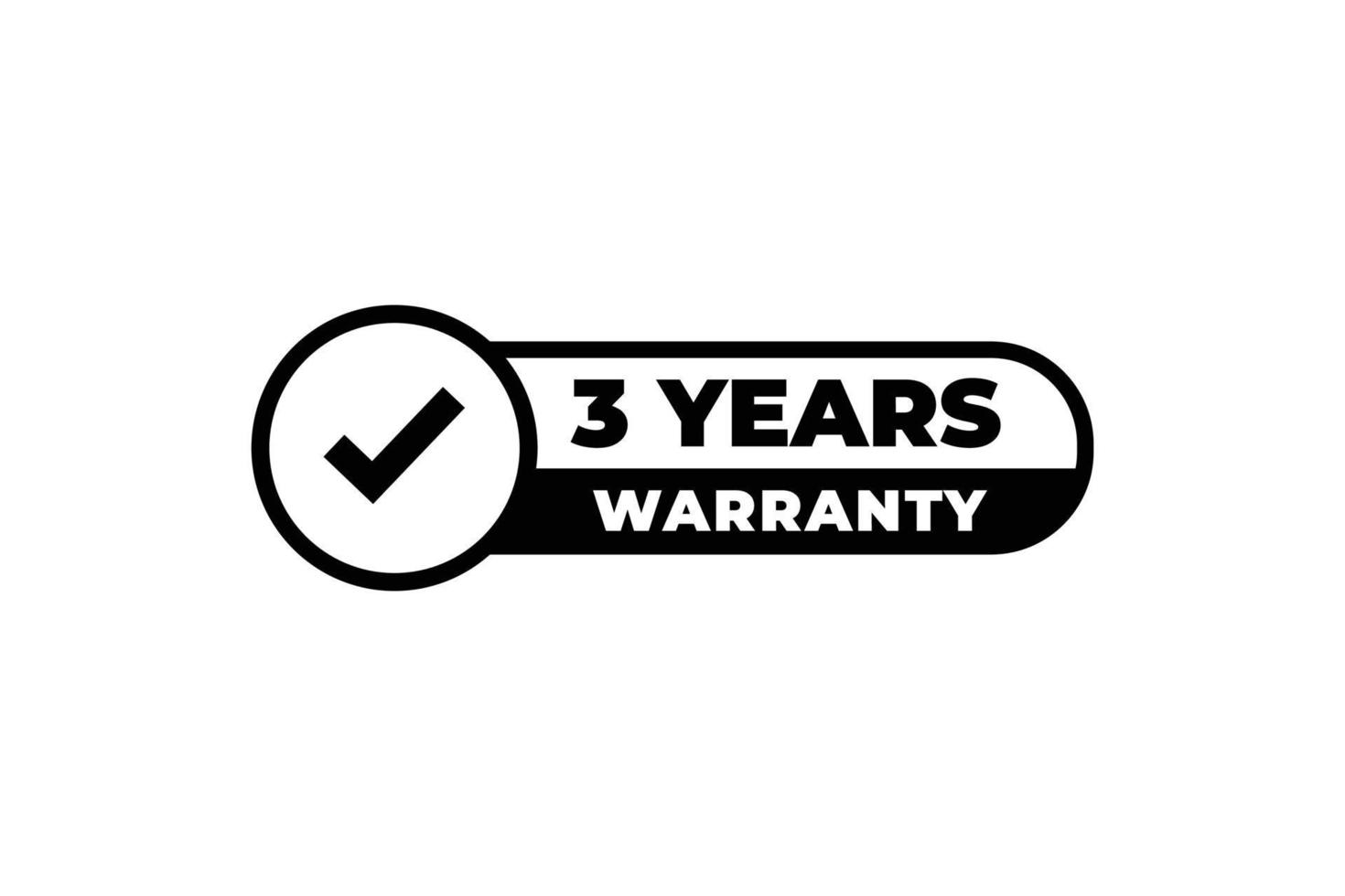 Three years warranty stamp label vector