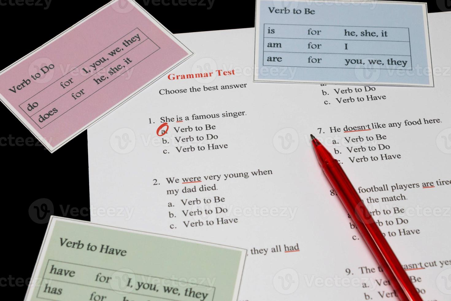 grammar test sheet photo