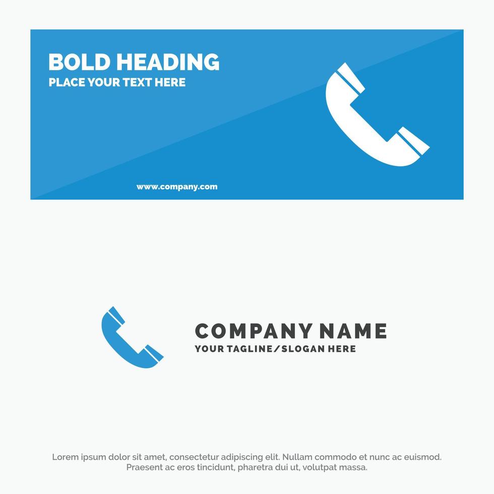 Call Contact Phone Telephone SOlid Icon Website Banner and Business Logo Template vector