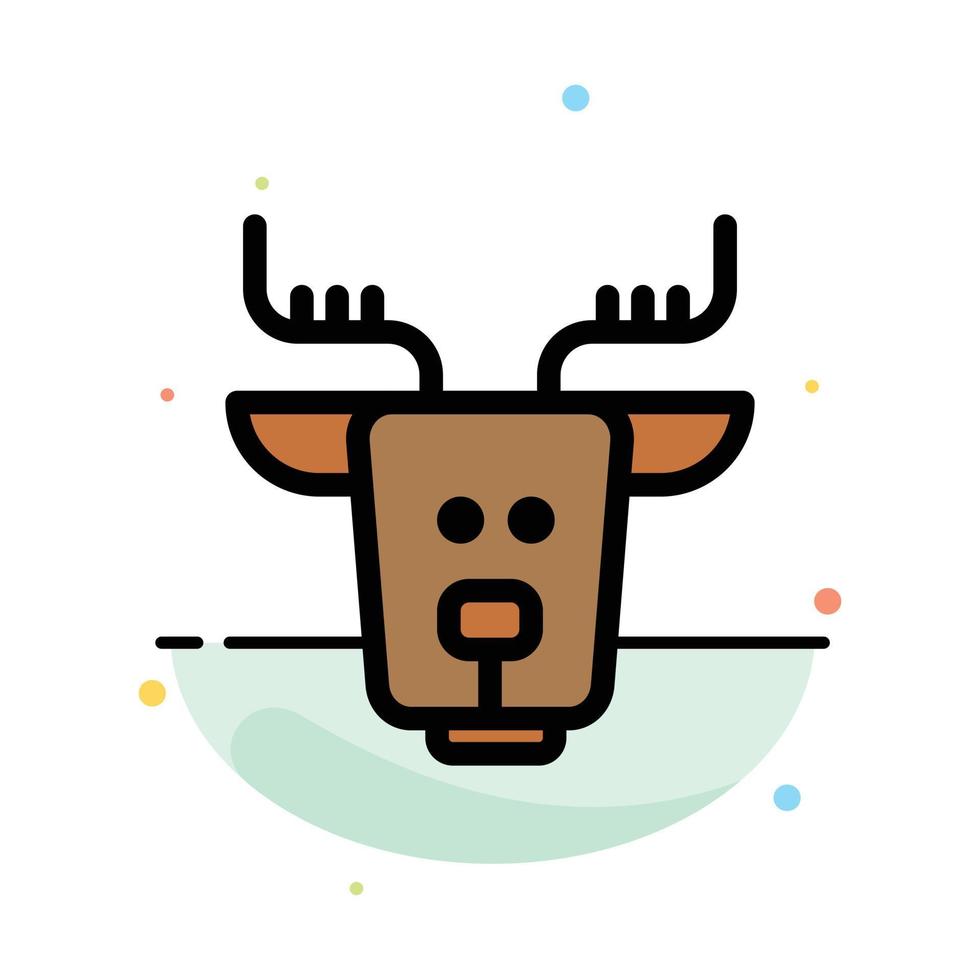 Alpine Arctic Canada Reindeer Abstract Flat Color Icon Template vector