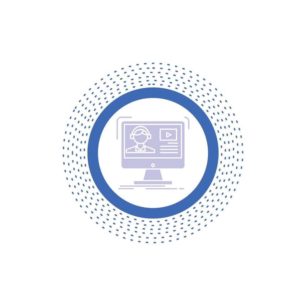 tutorials. video. media. online. education Glyph Icon. Vector isolated illustration