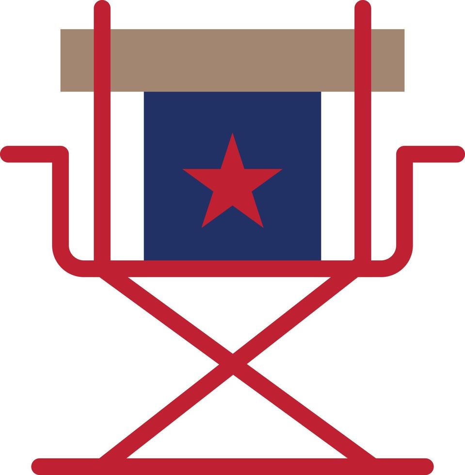 Chair Director Movies Star Television  Flat Color Icon Vector icon banner Template