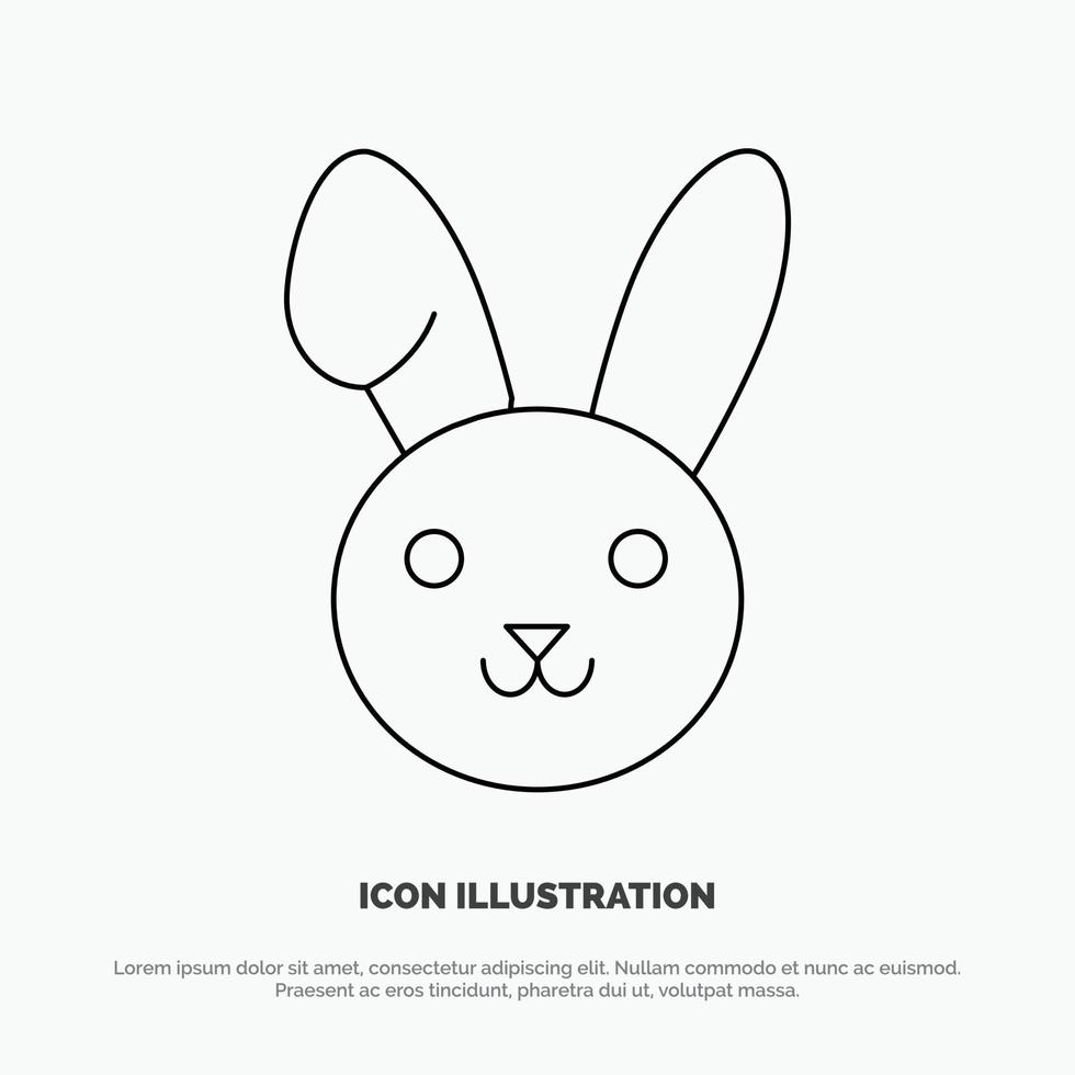 conejito pascua conejo línea icono vector