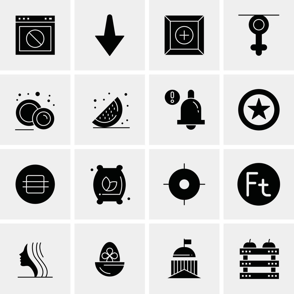 16 iconos de negocios universales vector ilustración de icono creativo para usar en proyectos relacionados con la web y dispositivos móviles