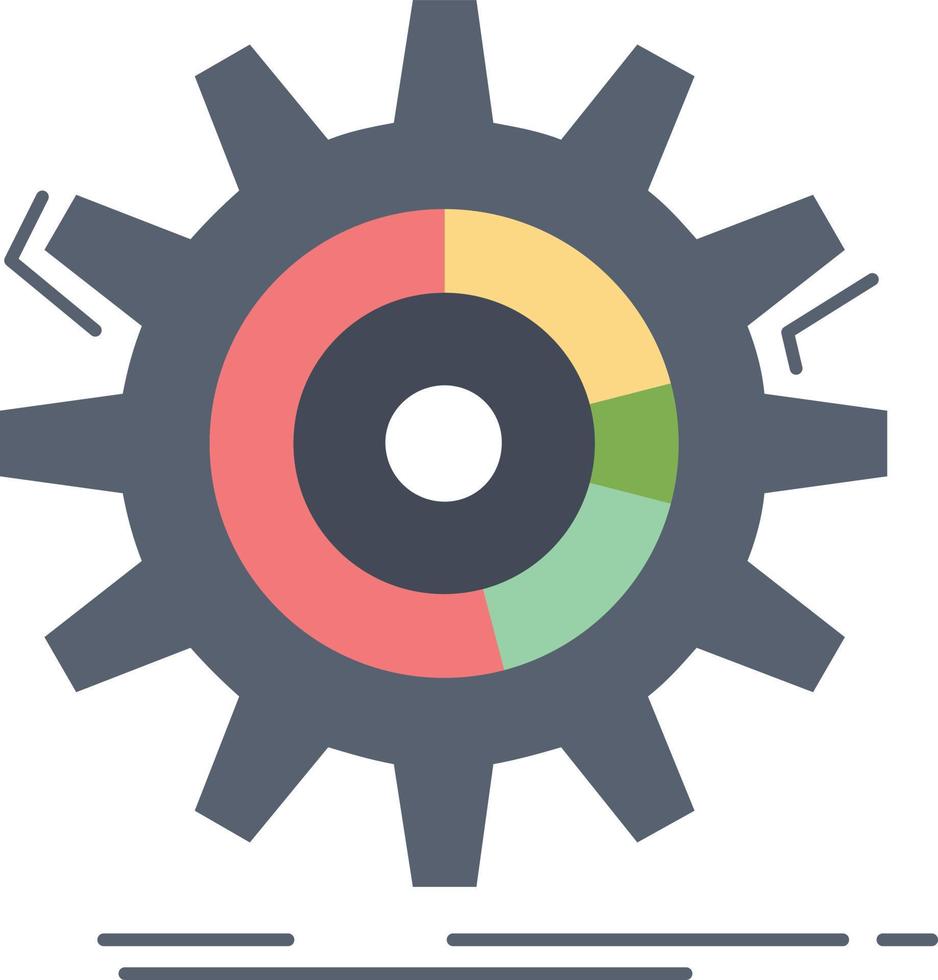 setting data management process progress Flat Color Icon Vector