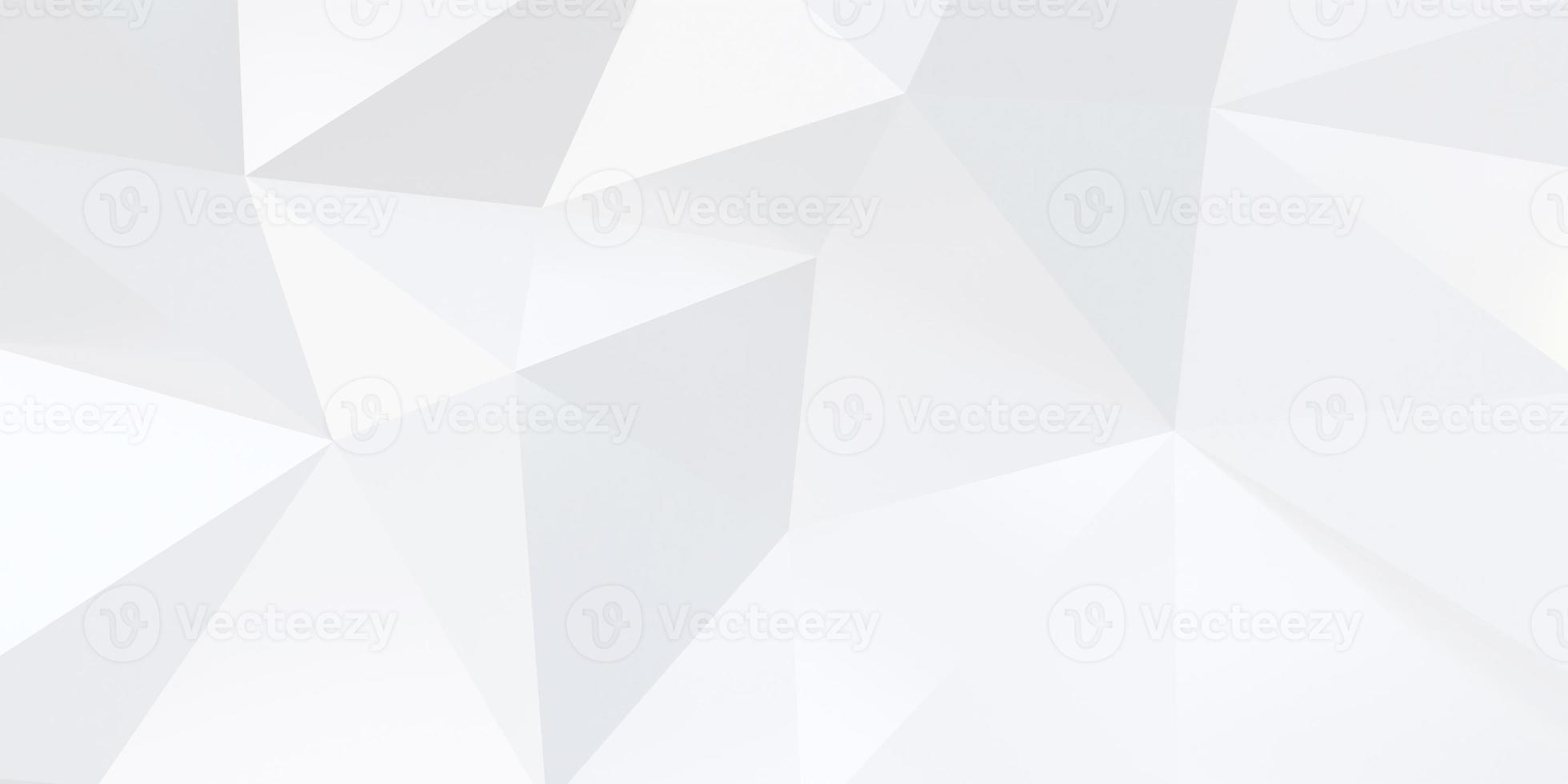 Abstract geometric white and gray color background, polygon, low poly pattern. 3D render illustration. photo