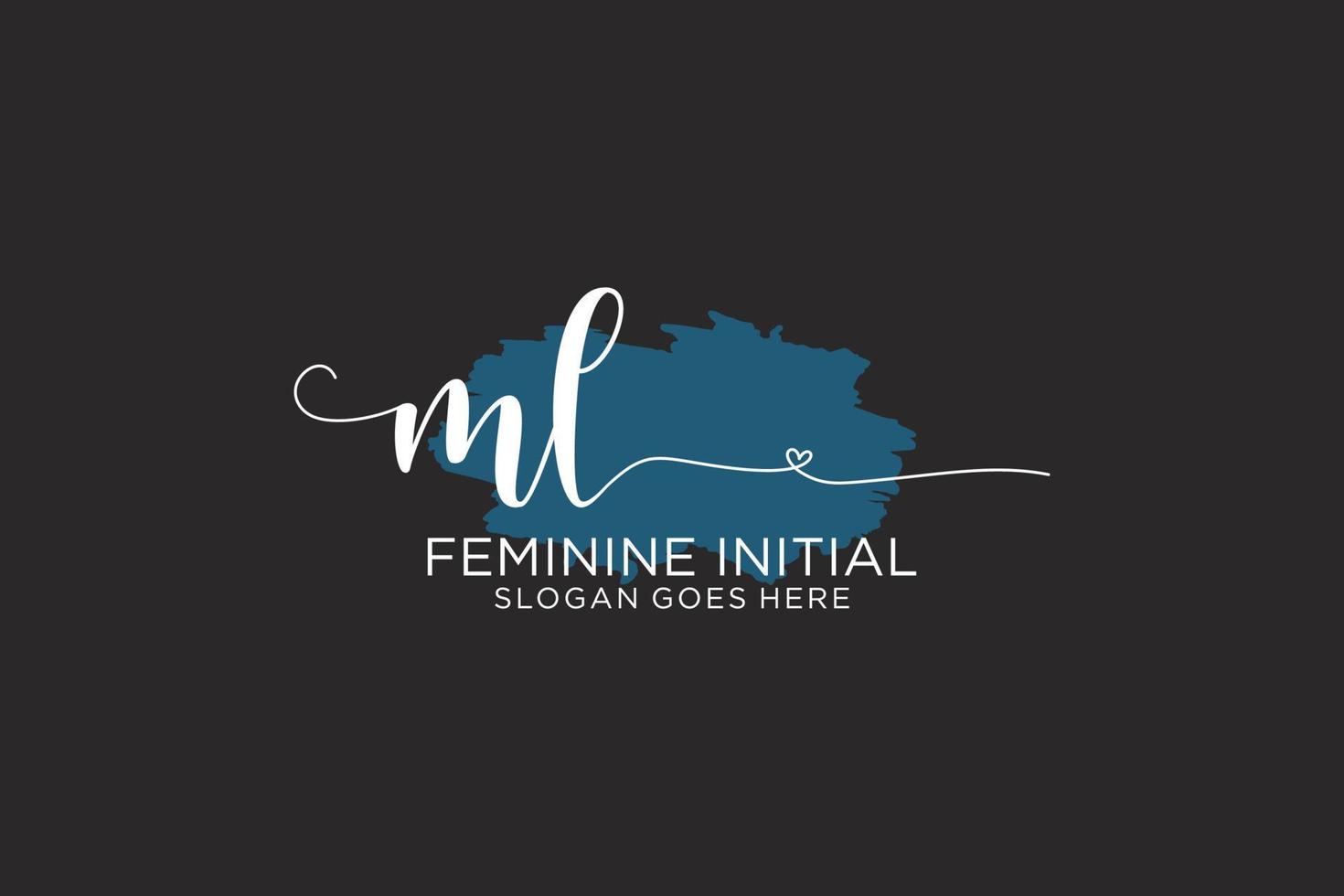 Initial ML beauty monogram and elegant logo design handwriting logo of initial signature, wedding, fashion, floral and botanical with creative template. vector