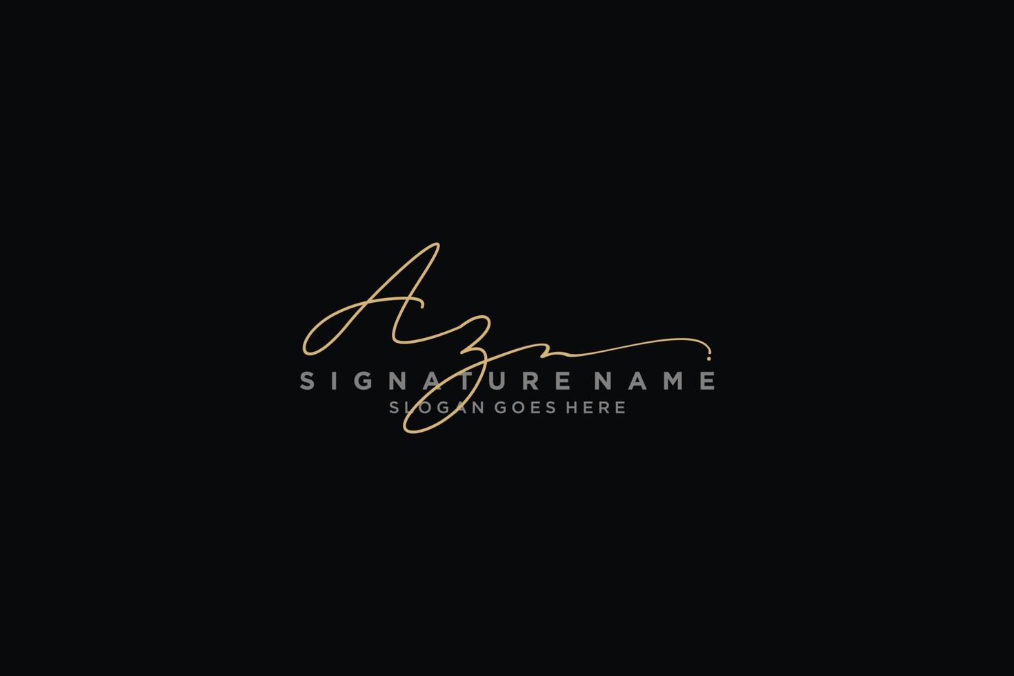 Initial AZ Letter Signature Logo Template elegant design logo Sign Symbol template vector icon
