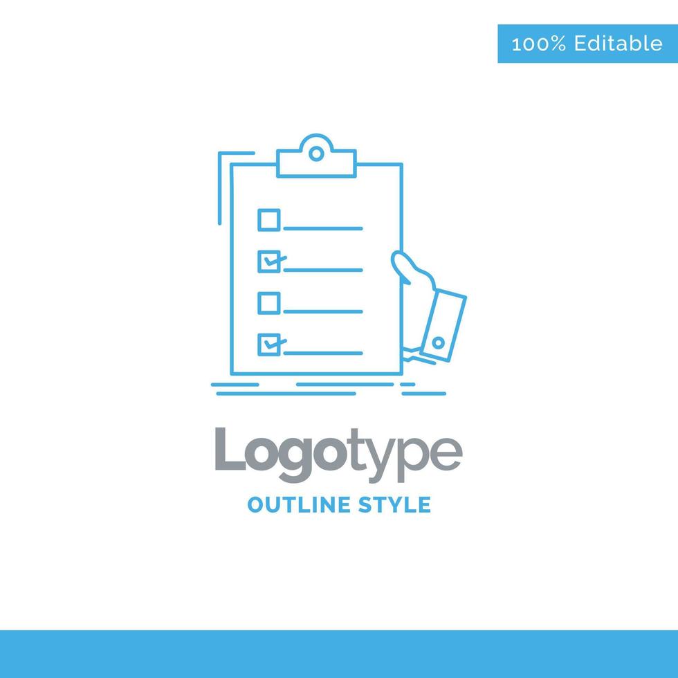 Blue Logo design for checklist. vector