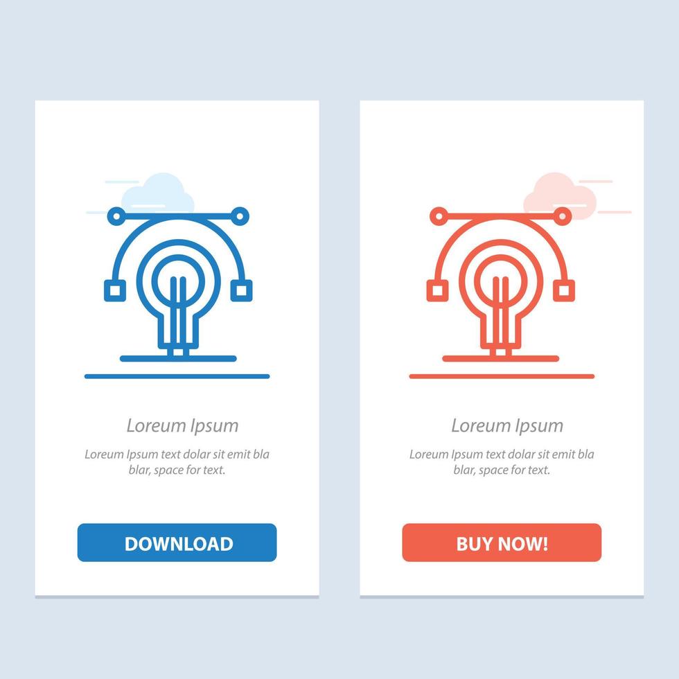 Bulb Education Idea Educate  Blue and Red Download and Buy Now web Widget Card Template vector