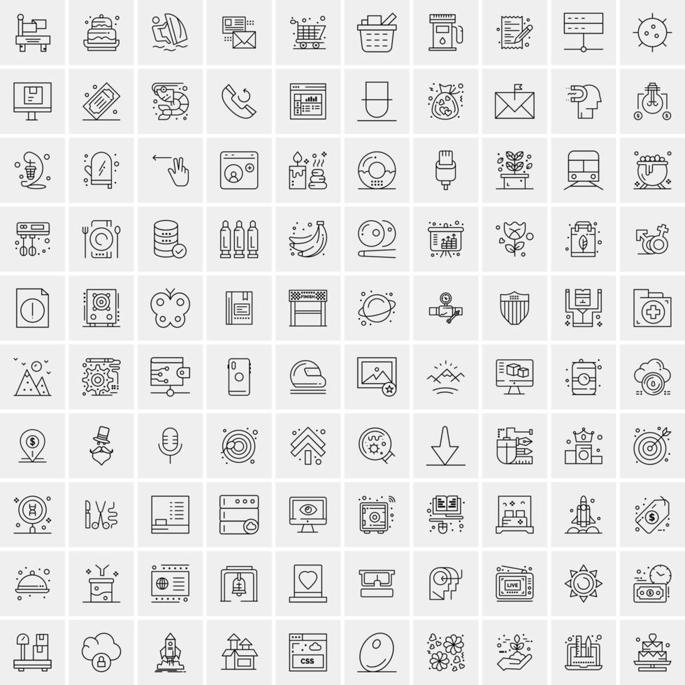 100 iconos de negocios para web y material impreso vector