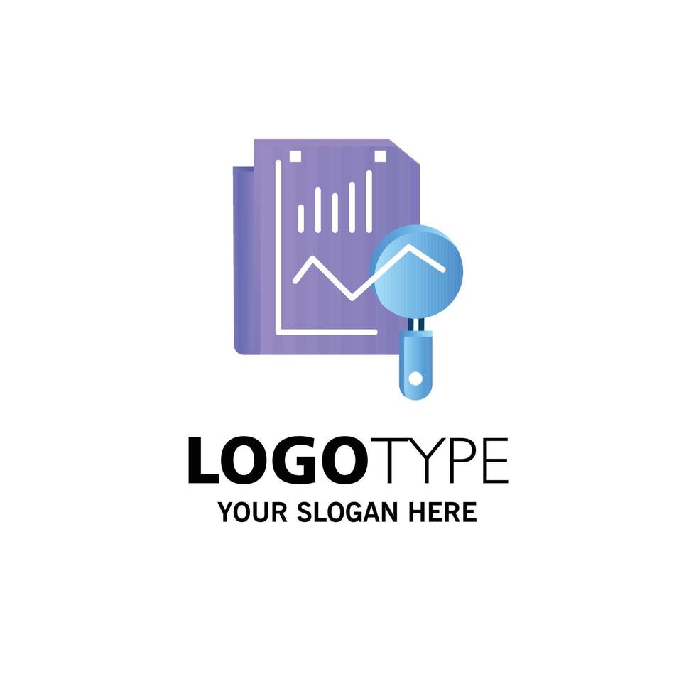 File Static Search Computing Business Logo Template Flat Color vector