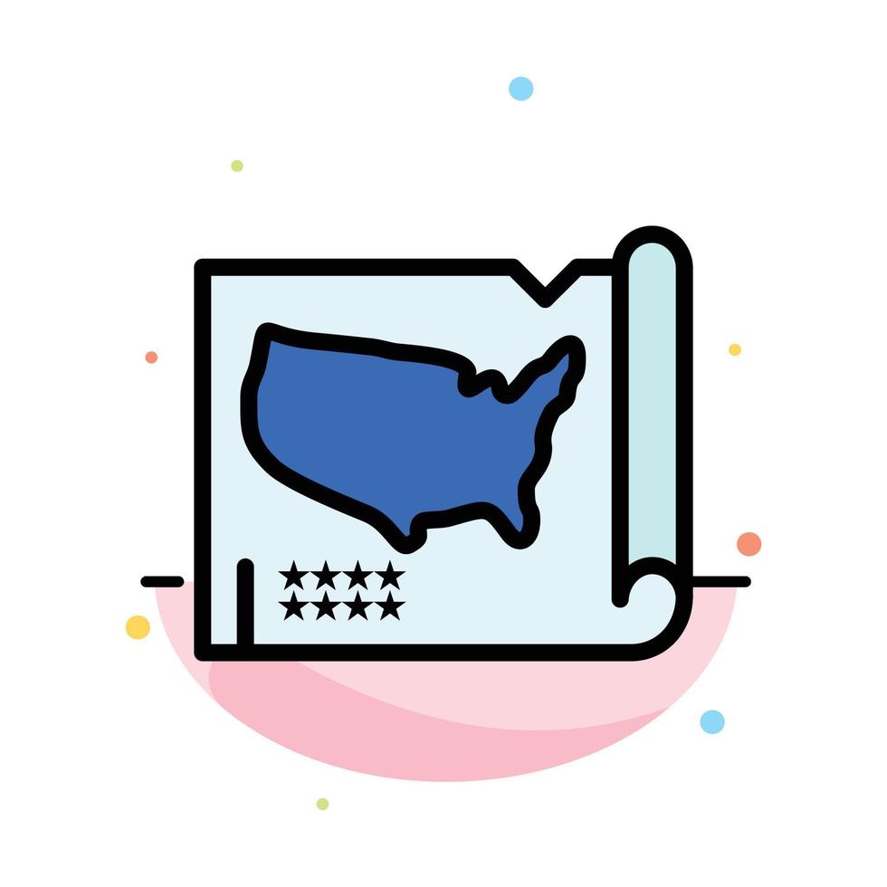 Map States United Usa Abstract Flat Color Icon Template vector