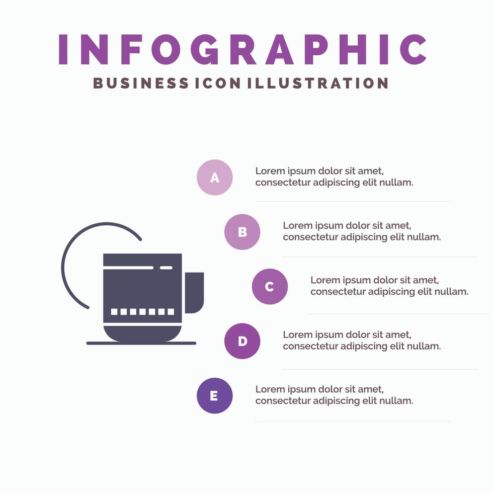 Tea Hot Hotel Service Infographics Presentation Template 5 Steps Presentation vector