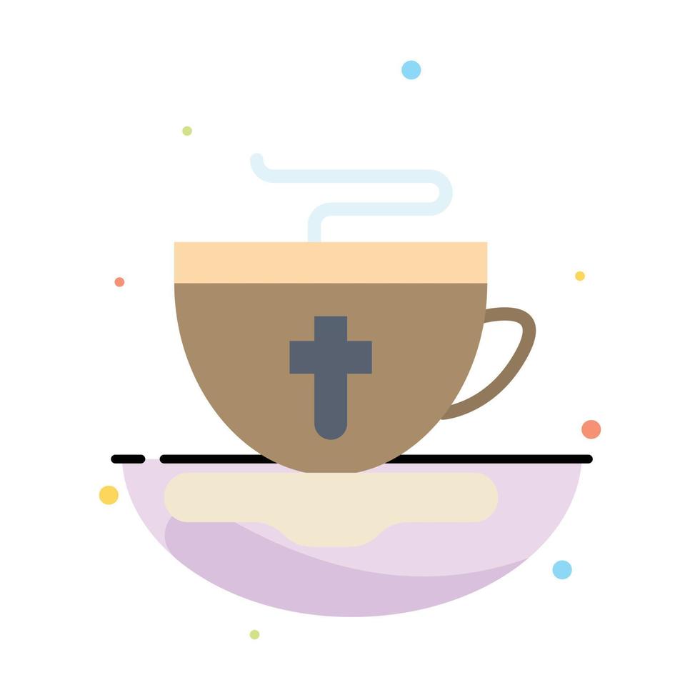 Tea Cup Easter Hot Abstract Flat Color Icon Template vector
