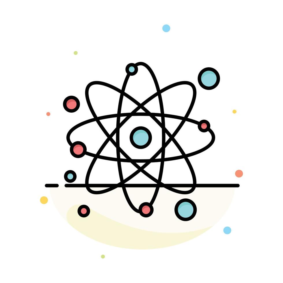 Atom Particle Molecule Physics Abstract Flat Color Icon Template vector