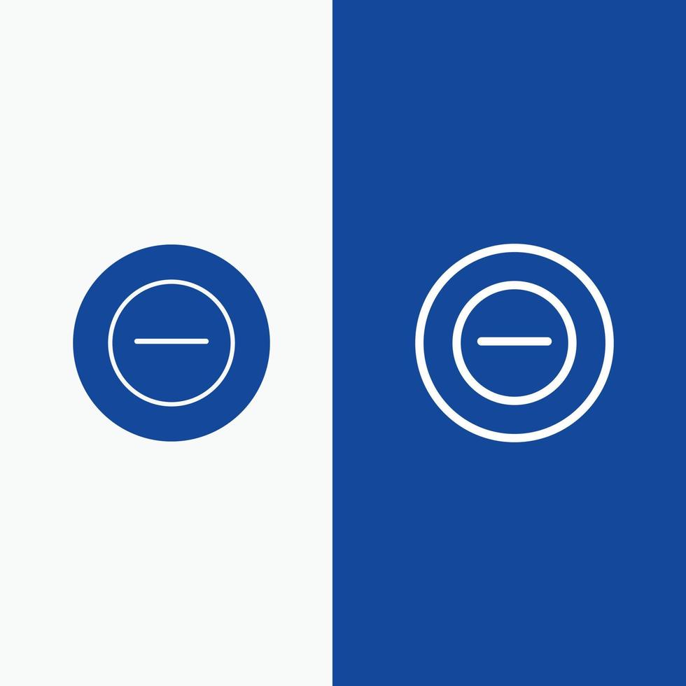 no agregar menos línea y glifo icono sólido bandera azul línea y glifo icono sólido bandera azul vector
