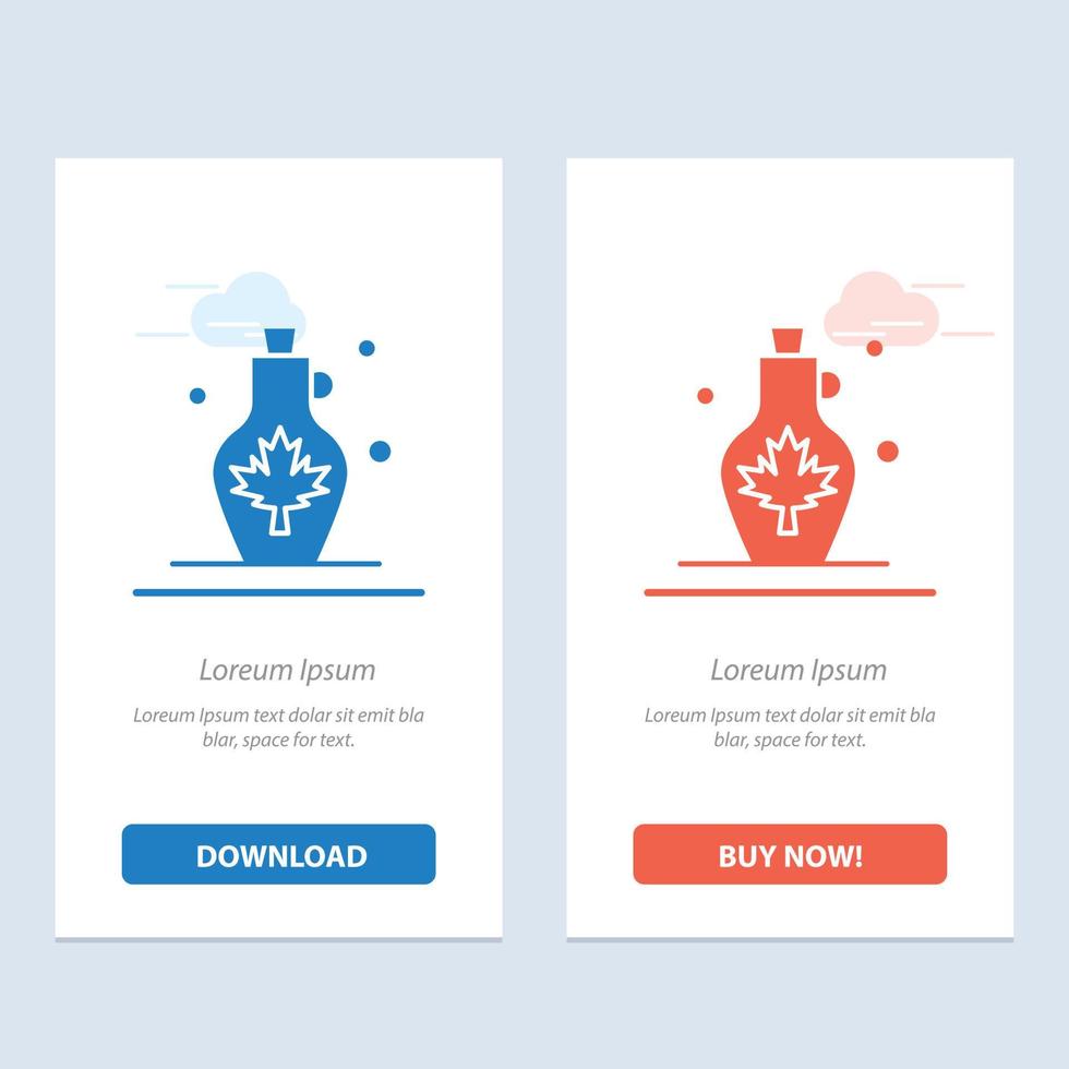 Beverage Kettle Water Water Pot Leaf  Blue and Red Download and Buy Now web Widget Card Template vector