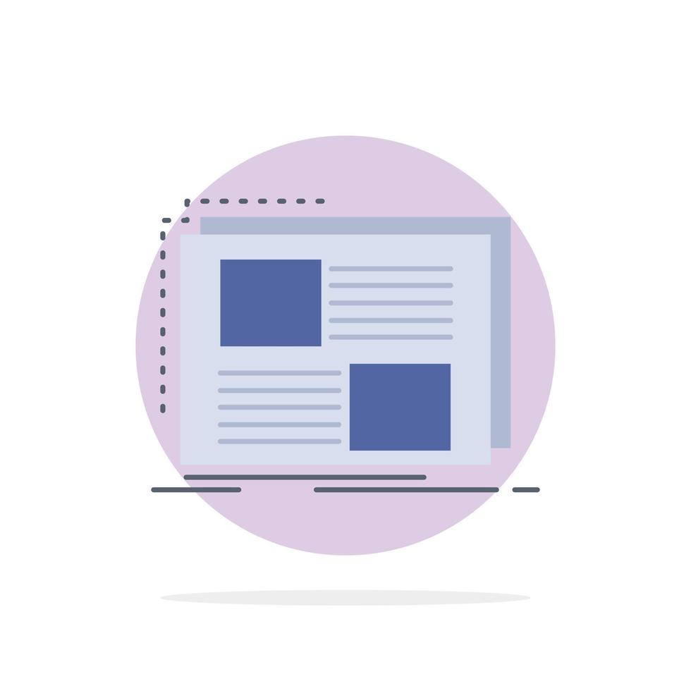 Content design frame page text Flat Color Icon Vector