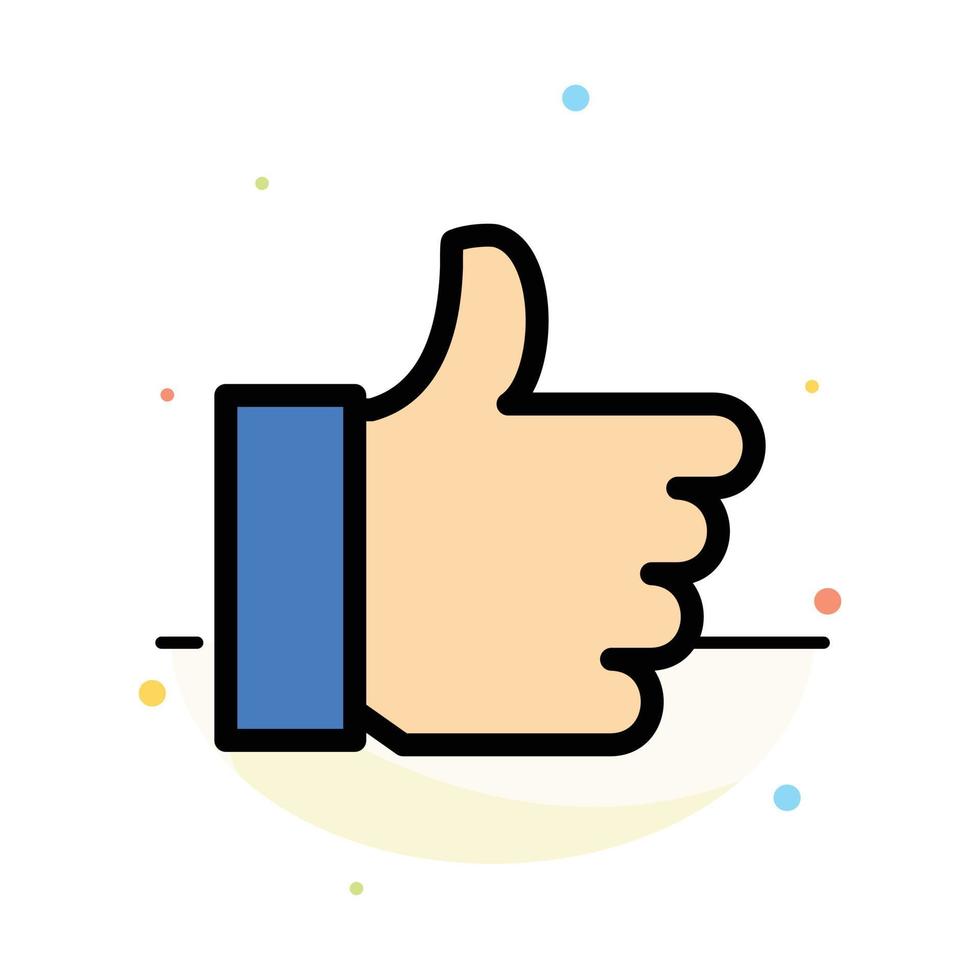 Hand Like Vote Love Abstract Flat Color Icon Template vector