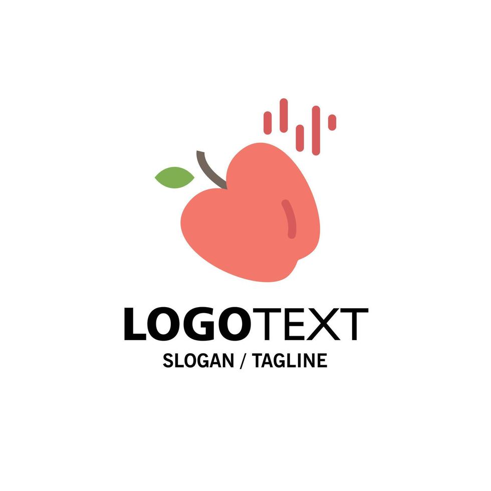 color plano de plantilla de logotipo de empresa de ciencia de alimentos de manzana vector