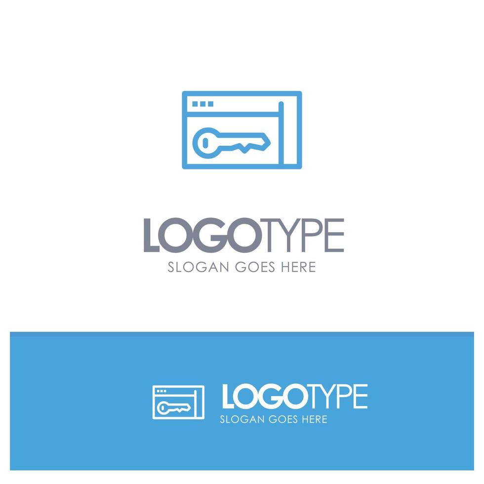 Browser Security Key Room Blue Logo Line Style vector