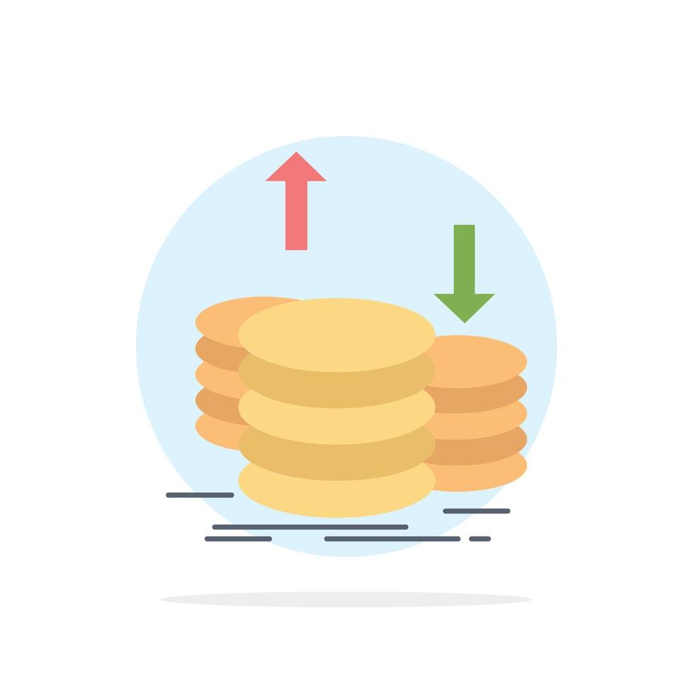 coins finance capital gold income Flat Color Icon Vector