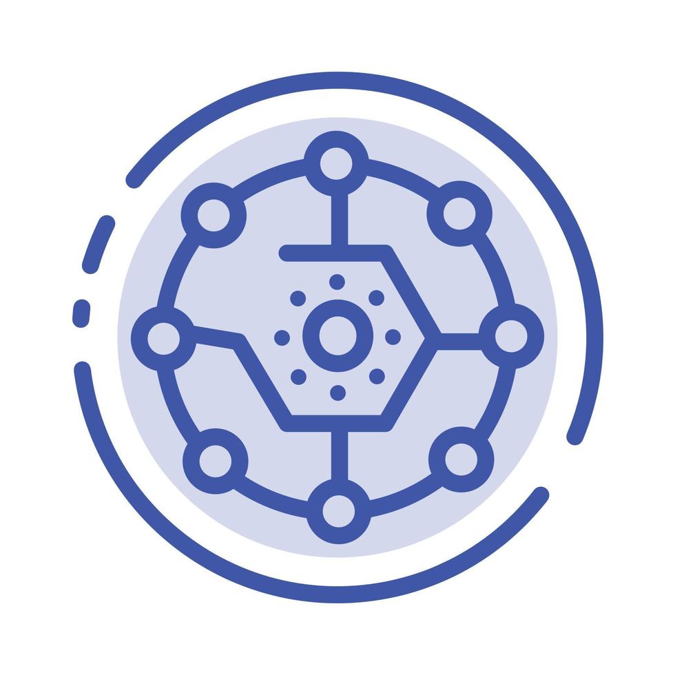 Computing Computing Share Connectivity Network Share Blue Dotted Line Line Icon vector