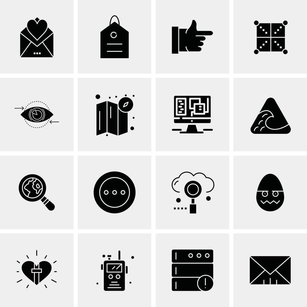 16 iconos de negocios universales vector ilustración de icono creativo para usar en proyectos relacionados con la web y dispositivos móviles