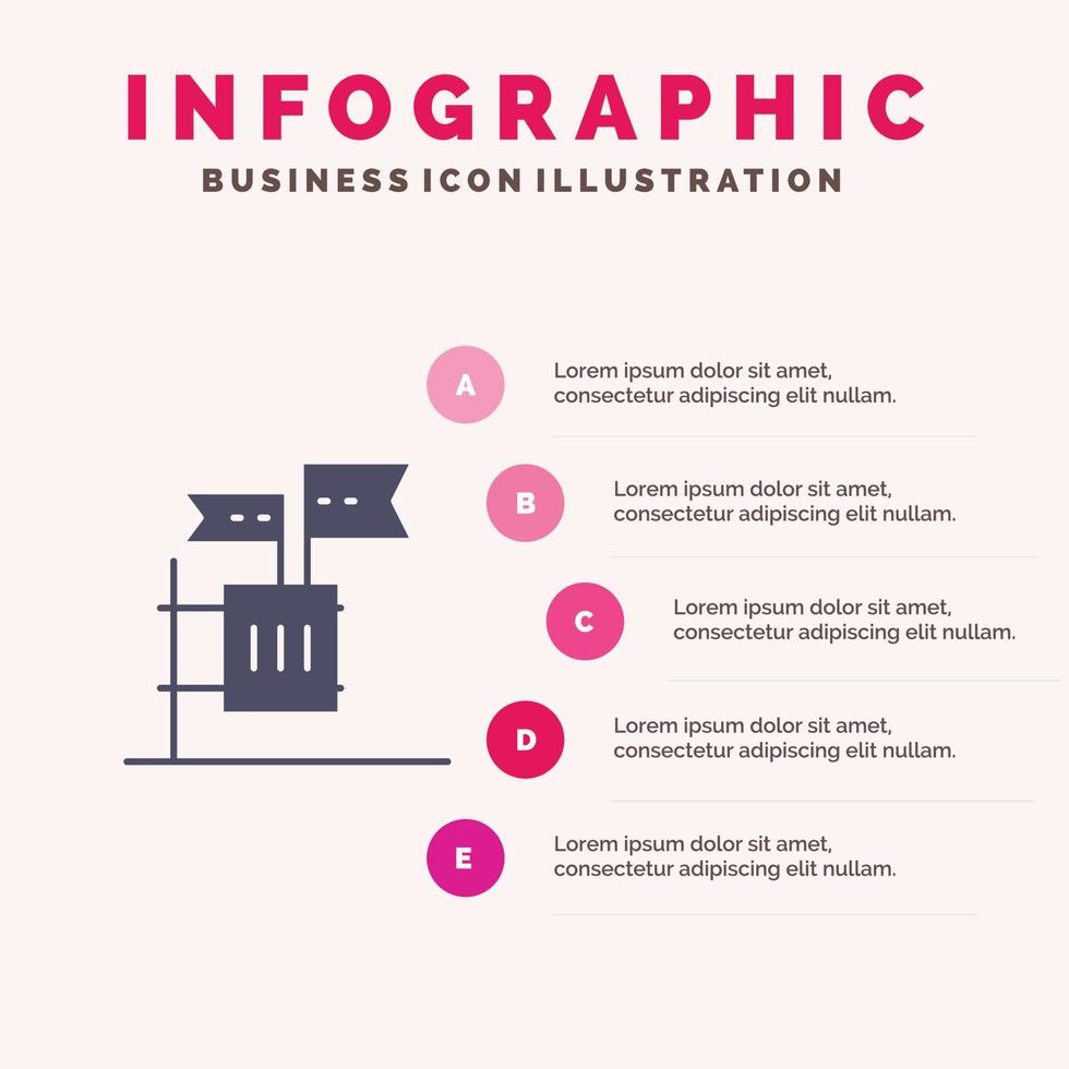 papeleta boicot elección basura chatarra sólido icono infografía 5 pasos presentación antecedentes vector