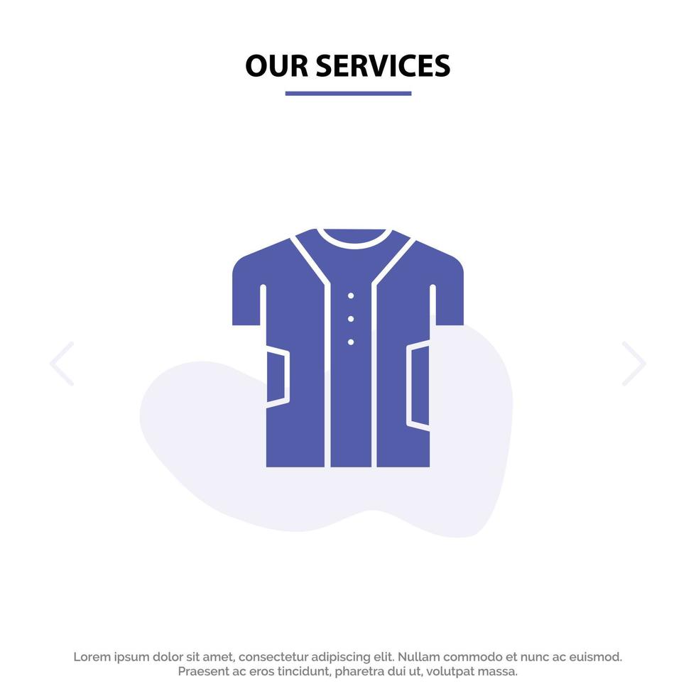Our Services Cloth Clothing Digital Electronic Fabric Solid Glyph Icon Web card Template vector