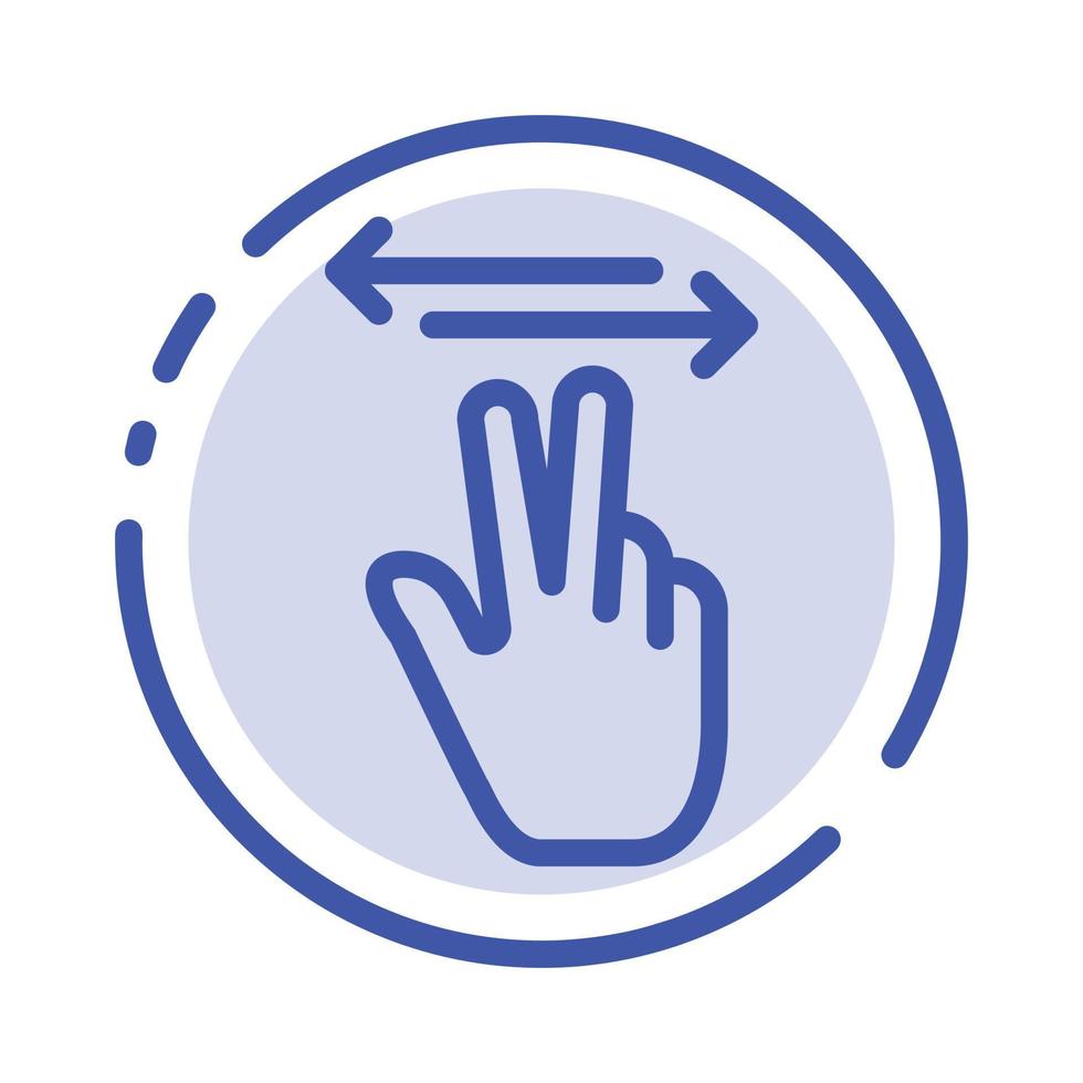 Gestures Hand Mobile Touch Blue Dotted Line Line Icon vector