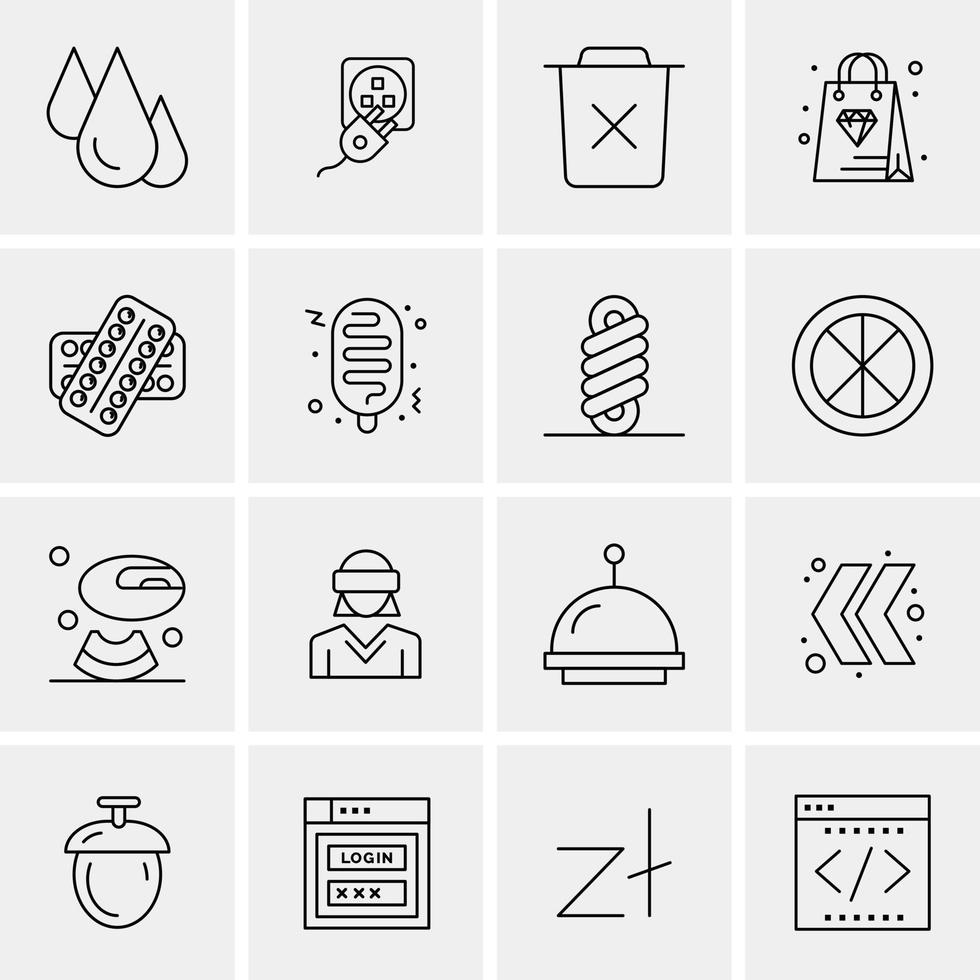 16 iconos de negocios universales vector ilustración de icono creativo para usar en proyectos relacionados con la web y dispositivos móviles