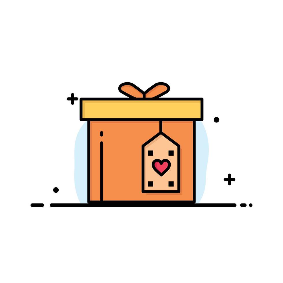 Gift Box Box Surprise Delivery  Business Flat Line Filled Icon Vector Banner Template