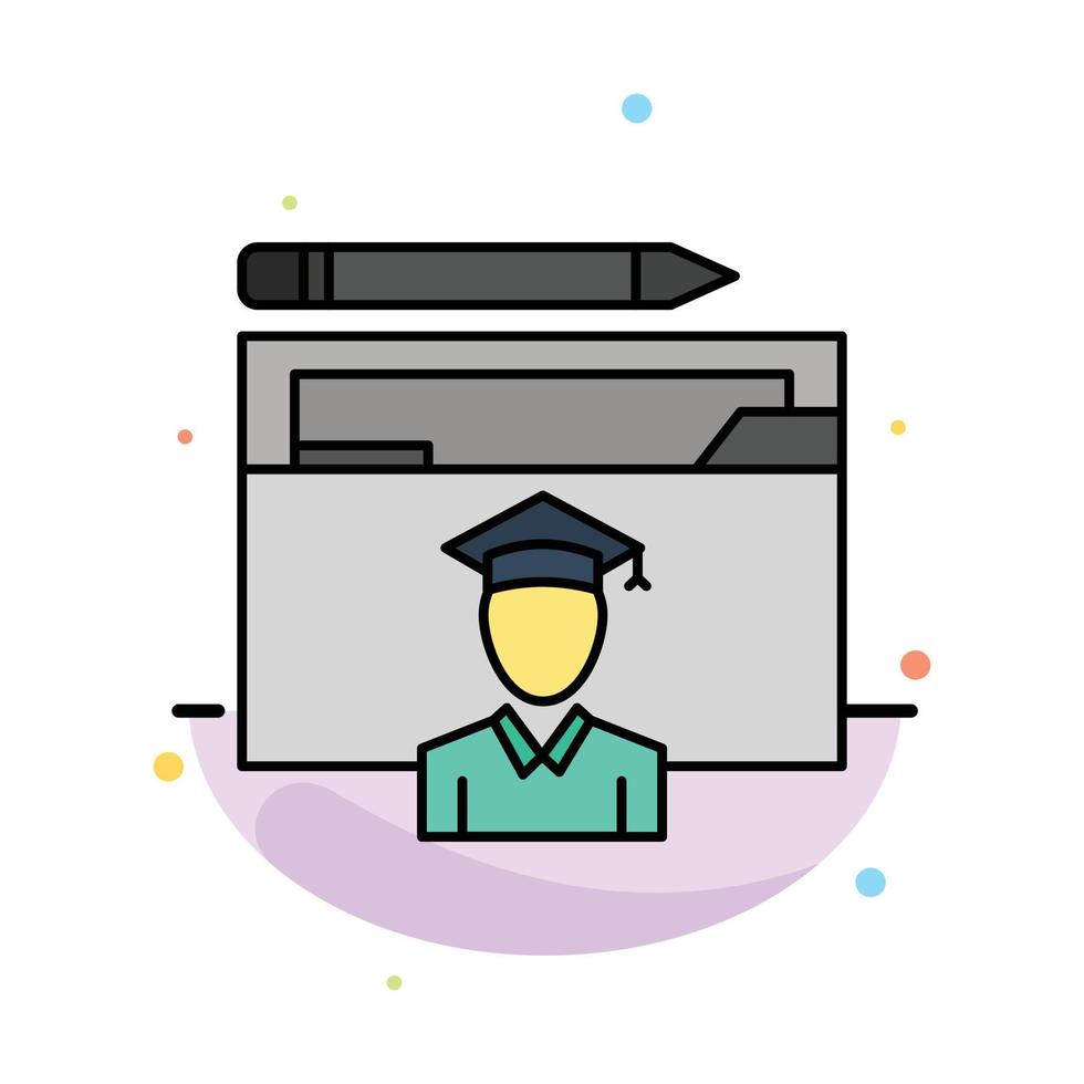 Avatar Education Graduate Graduation Scholar Abstract Flat Color Icon Template vector