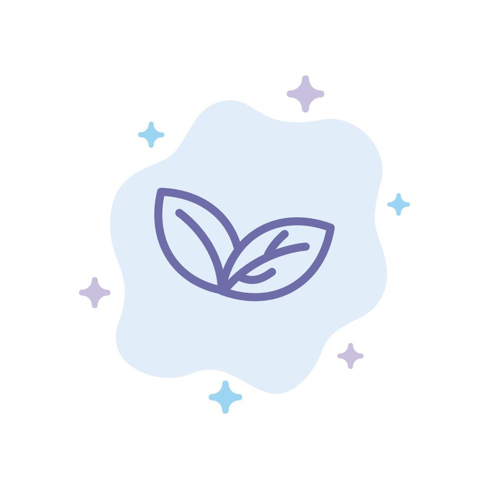 Growth Leaf Plant Spring Blue Icon on Abstract Cloud Background vector