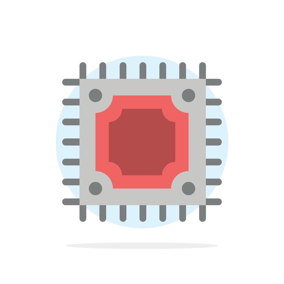 cpu microchip procesador círculo abstracto fondo color plano icono vector