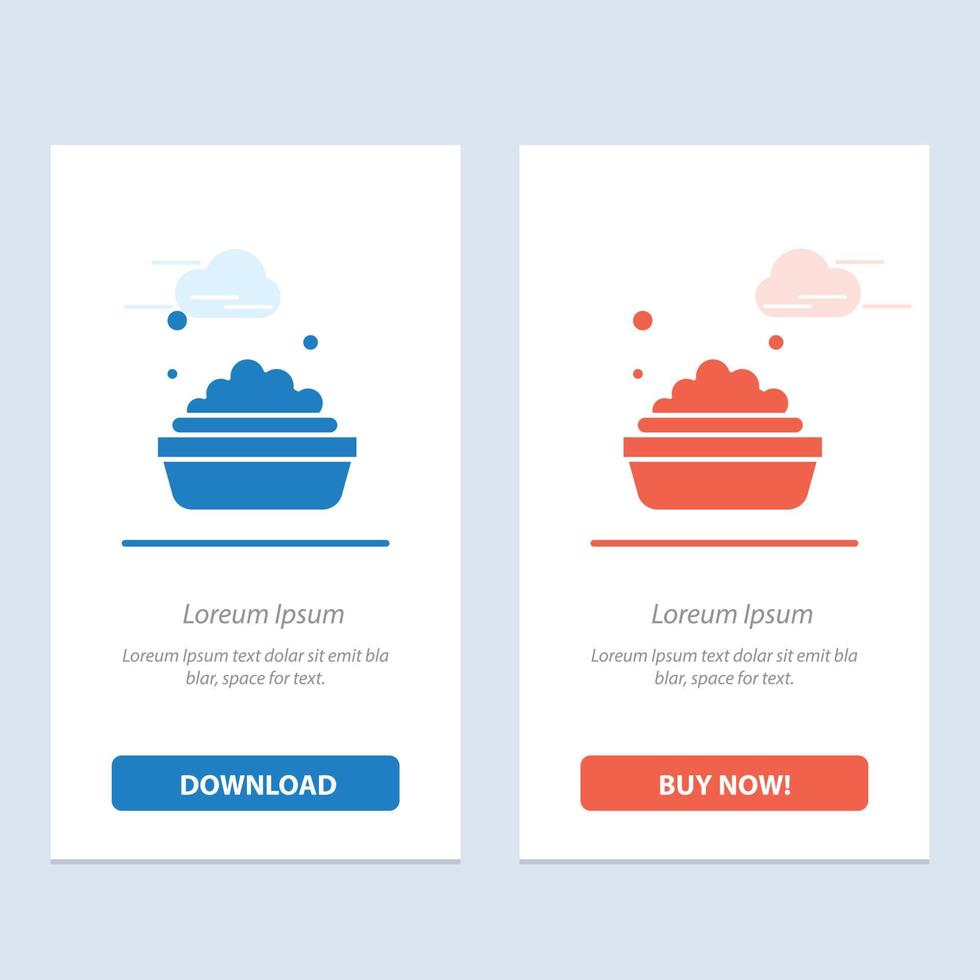 Bowl Cleaning Washing  Blue and Red Download and Buy Now web Widget Card Template vector