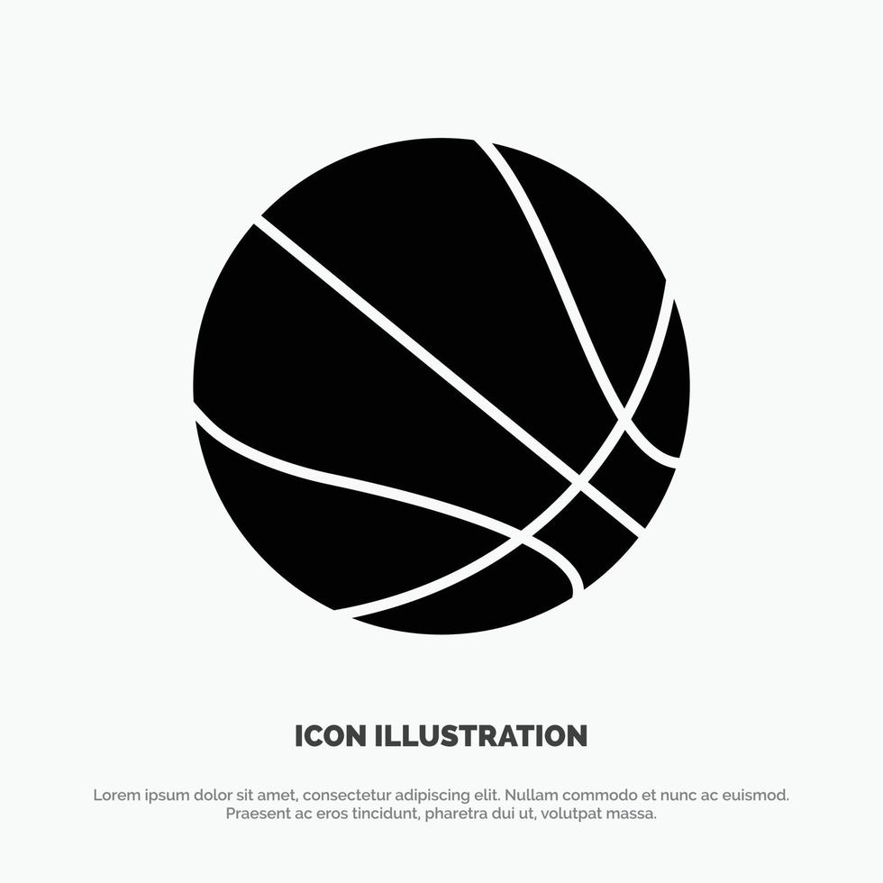 educación bola baloncesto sólido glifo icono vector