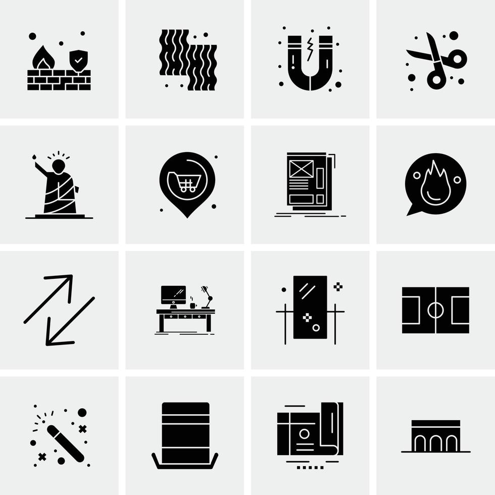 16 iconos de negocios universales vector ilustración de icono creativo para usar en proyectos relacionados con la web y dispositivos móviles