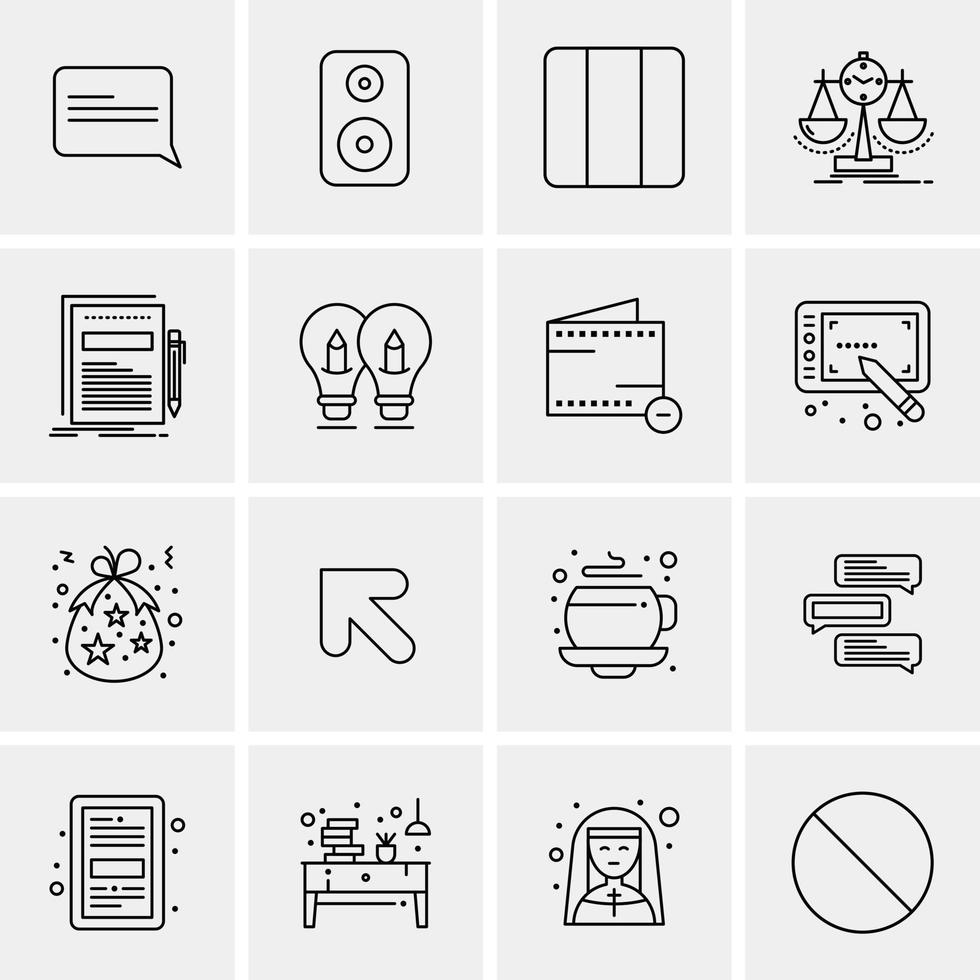 16 iconos de negocios universales vector ilustración de icono creativo para usar en proyectos relacionados con la web y dispositivos móviles