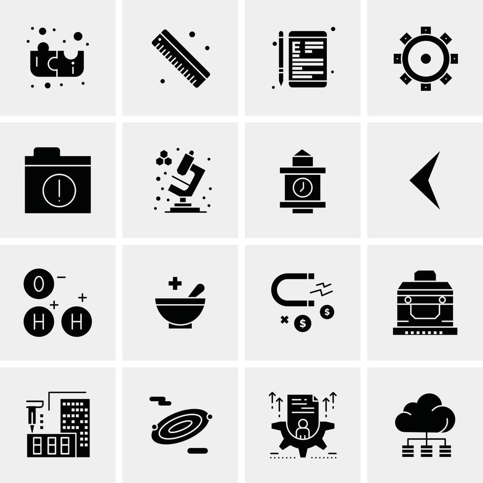 16 iconos de negocios universales vector ilustración de icono creativo para usar en proyectos relacionados con la web y dispositivos móviles