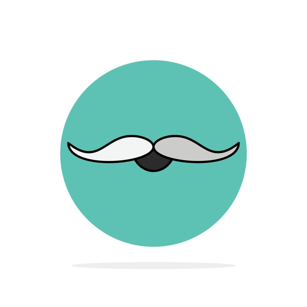 moustache Hipster movember male men Flat Color Icon Vector