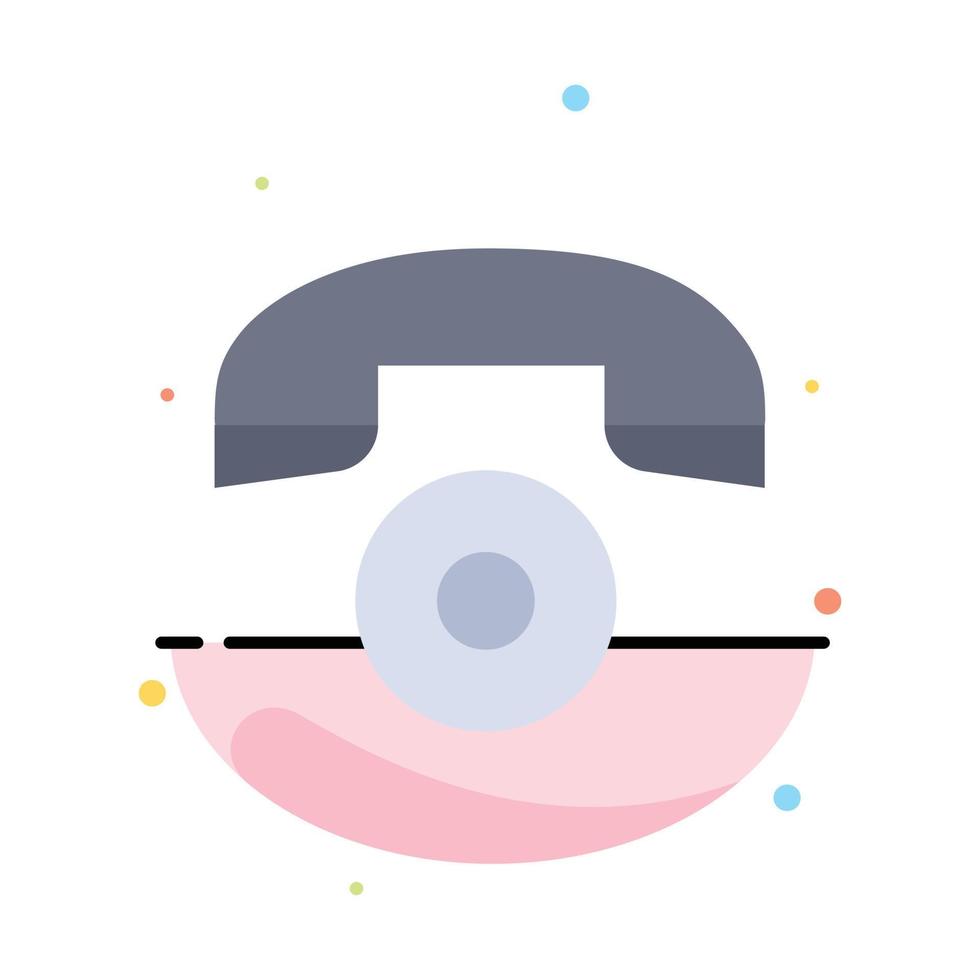 Telephone Call Phone Abstract Flat Color Icon Template vector