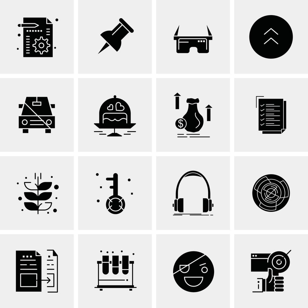 16 iconos de negocios universales vector ilustración de icono creativo para usar en proyectos relacionados con la web y dispositivos móviles