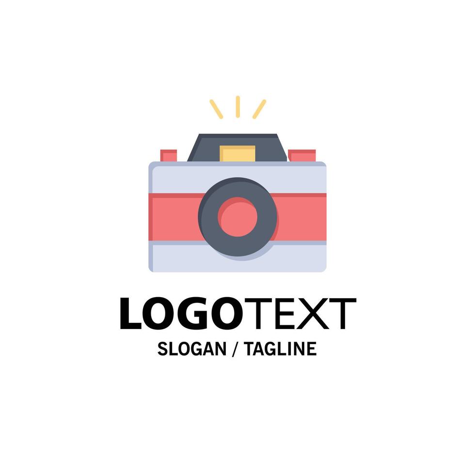 Camera Image Photo Picture Business Logo Template Flat Color vector